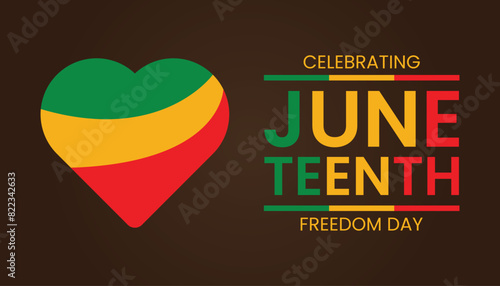 Juneteenth Independence Day Banner Design. Suitable for Greeting Card.