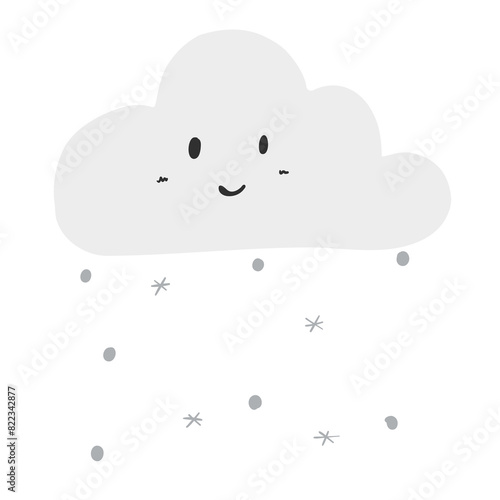 Illustration drawing to imagery types of weather with bright and fun vibes fit for children activity, toddler learning busy book