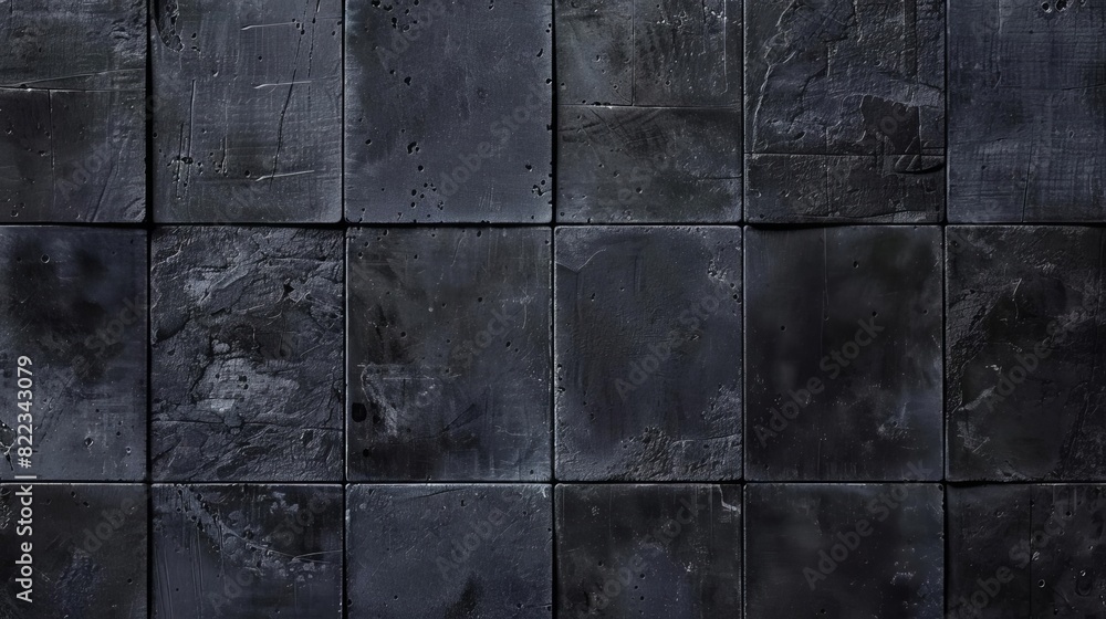 © Bijac - dark anthracite rustic concrete cement tile terrace slab floor or stone wall texture background