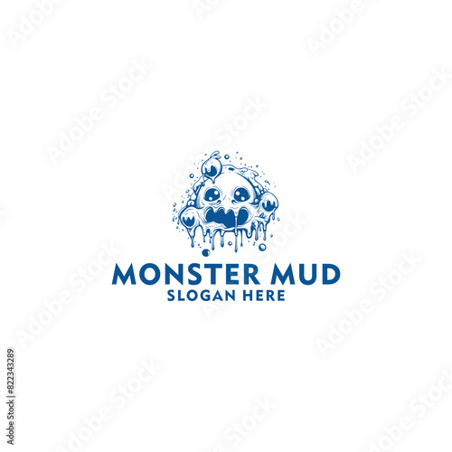 Monster mud logo vector illustration