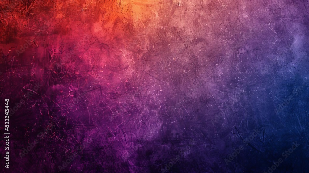 Fototapeta premium dark grainy color gradient background with purple red orange and blue hues abstract grunge texture for posters banners and covers