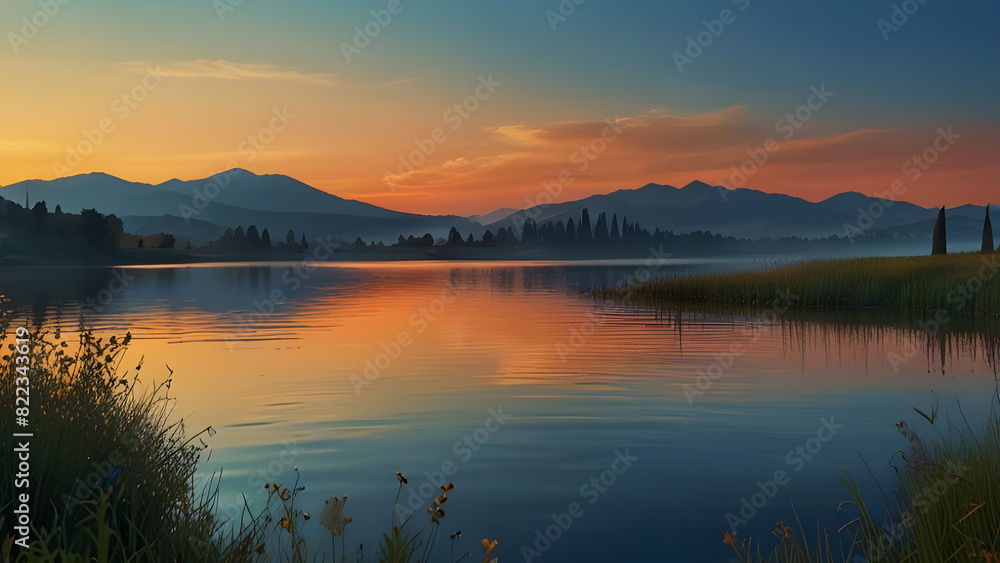 sunrise over the lake sunrise over the lake