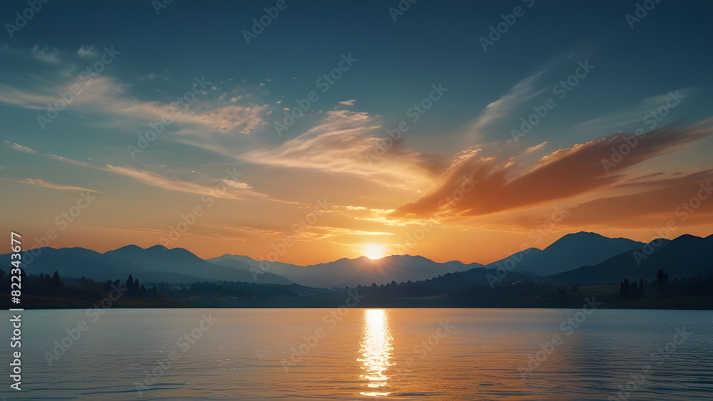 Fototapeta premium sunrise over the lake
