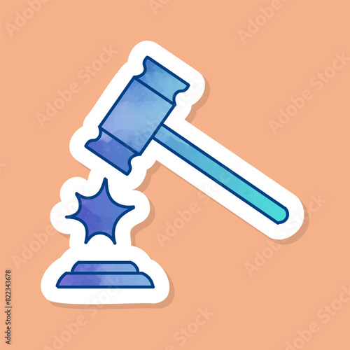Handcuffed hands color sticker