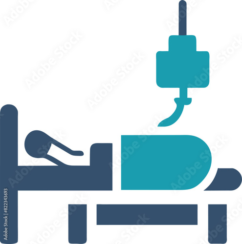 an iv drip with a patients hand, icon