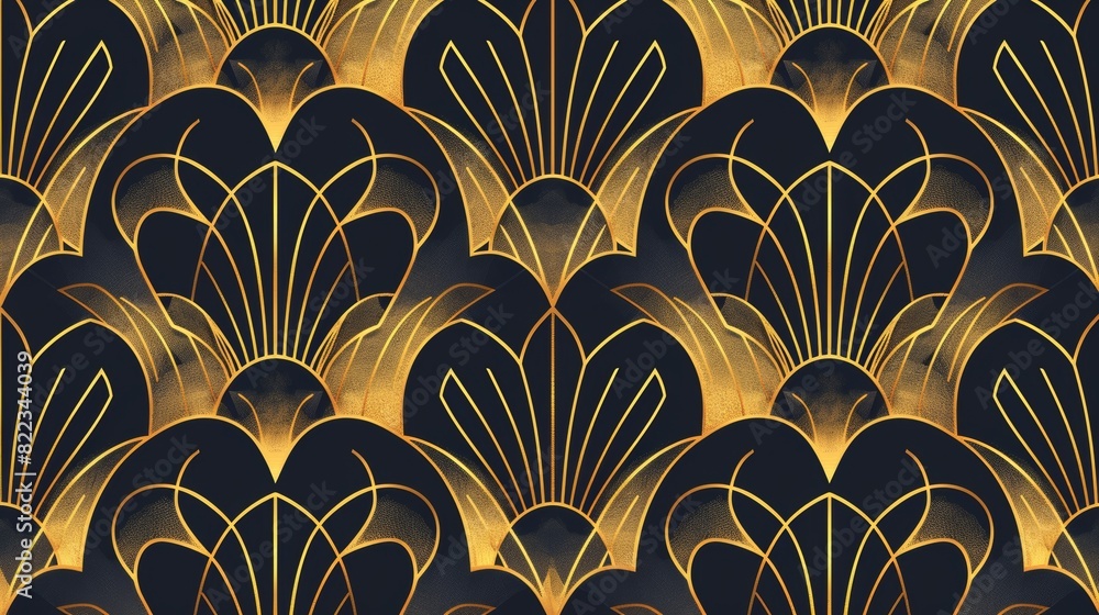 This modern art deco pattern contains gold geometric ornamentation in a line style, luxury premium design. The design has a vintage elegant border, retro fancy illustration and abstract background. This modern art deco pattern contains gold geometric ornamentation in a line style, luxury premium design. The design has a vintage elegant border, retro fancy illustration and abstract background.