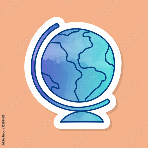 Educational globe color sticker