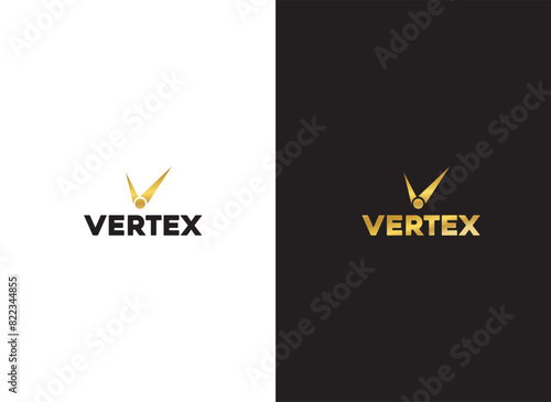 vertex logo, lettermark logo, combination mark logo, watches brand logo, gradient logo, v letter mark logo, logo design