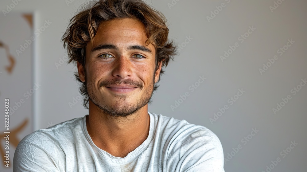 young handsome and friendly face man smile dressed casually with happy and self confident positive expression with crossed arms on white background studio shot concept .image illustration young handsome and friendly face man smile dressed casually with happy and self confident positive expression with crossed arms on white background studio shot concept .image illustration