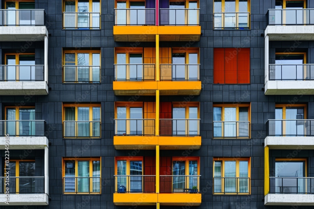 Brightly colored balconies Brightly colored balconies