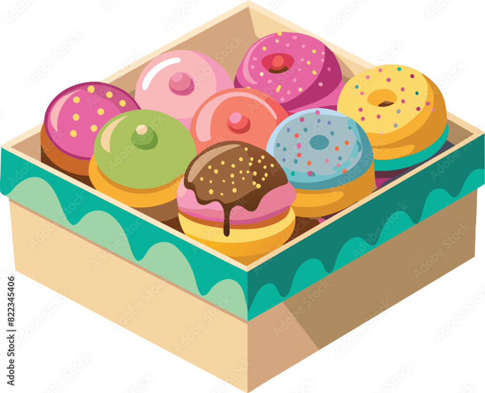 box of donut bakery doughnut Vector illustration box of donut bakery doughnut Vector illustration