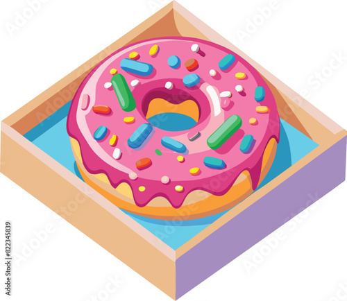 box of donut bakery doughnut Vector illustration