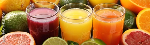 Many different types of juices, sugary fruit juice,  drink background
