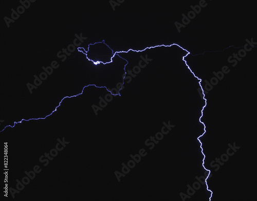 Cuadro en lienzo Lightning In Night Sky