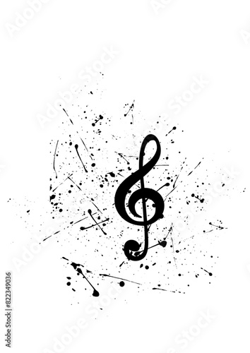 musical note with splashes 