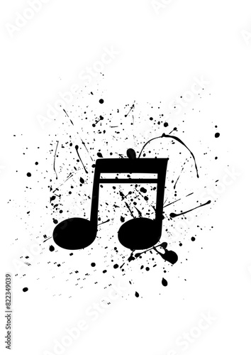 musical note with splashes 