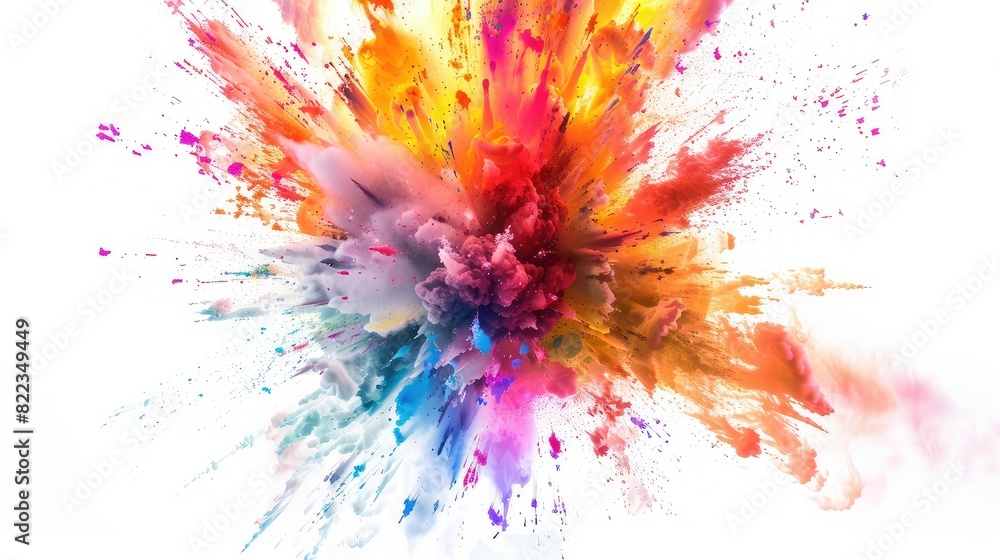 Colorful powder explosion on white background. Colorful powder explosion on white background.