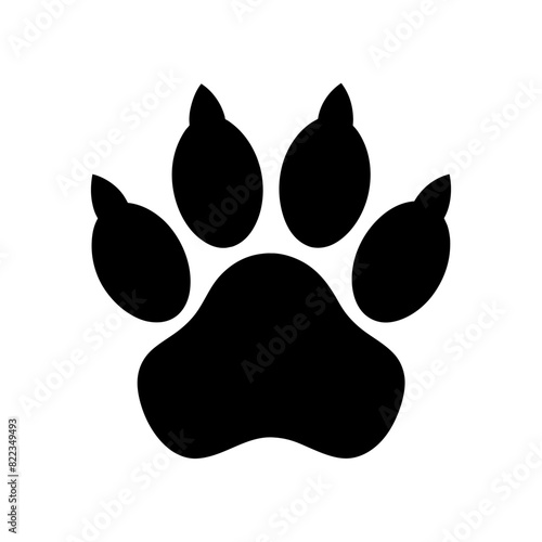 A Black and White Sharp Nail Paw Print
