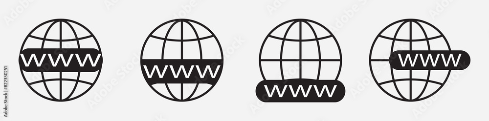 Web icon. Website icon page symbol for your web design. Internet world vector Web icon. Website icon page symbol for your web design. Internet world vector