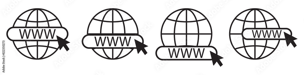 Web icon. Website icon page symbol for your web design. Internet world vector Web icon. Website icon page symbol for your web design. Internet world vector
