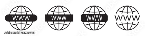 Web site icon line set. Editable line www icon