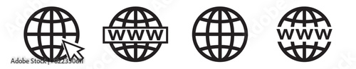 Web site icon line set. Editable line www icon
