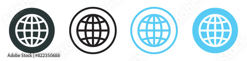 Web site icon line set. Editable line www icon