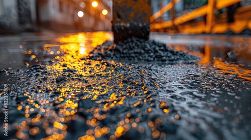 construction worker finishing concrete at construction site with.stock photo