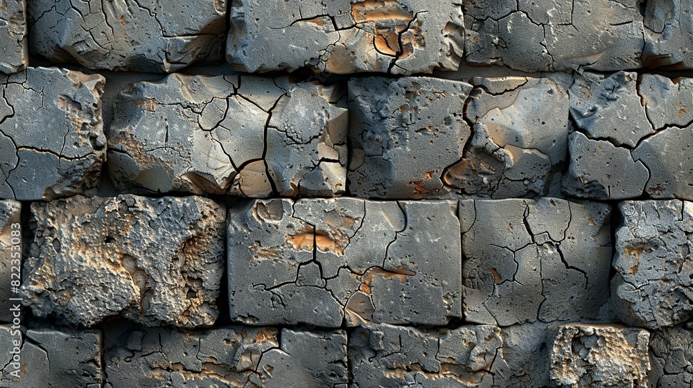 Fototapeta premium Background illustration, Macro shot of a concrete block with visible texture and small imperfections, providing a rugged and industrial feel for construction-themed designs. Illustration image,