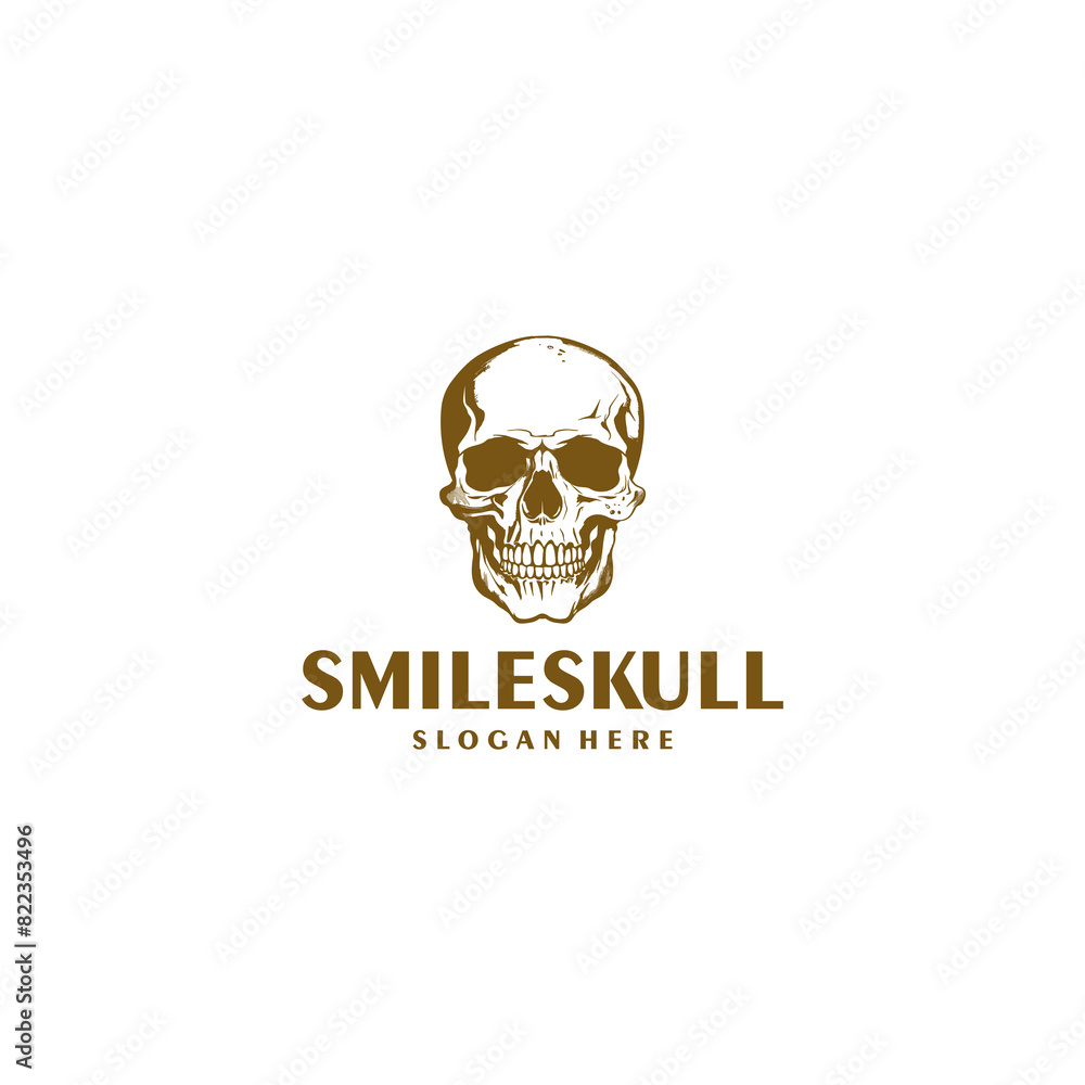 Smile skull logo vector illustration