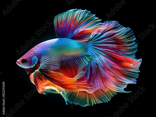 A beautiful Betta fish with vibrant colors.