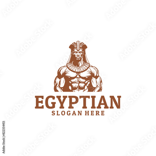 Muscle egyptian logo vector illustration