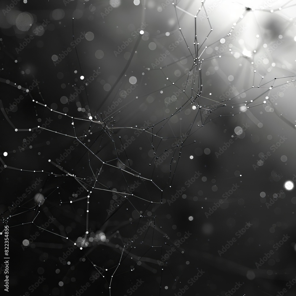 Fototapeta premium A minimalist AI neural network visual simple lines and dots symbolizing advanced machine learning algorithms