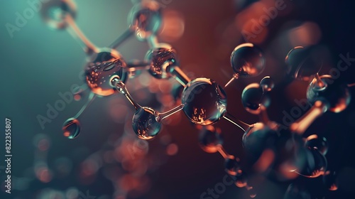 Macro view of molecule structure. Science background concept
