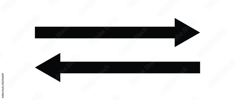 Arrow to left and right icon. Long arrow vector icon. Long curve arrow set. Isolated arrow icon on white background for transfer applications service data and other. vector illustration. Arrow to left and right icon. Long arrow vector icon. Long curve arrow set. Isolated arrow icon on white background for transfer applications service data and other. vector illustration.