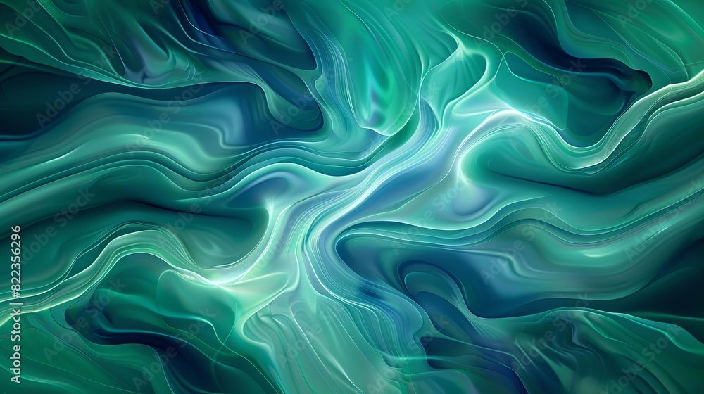 emerald waves a soothing blend of green and blue hues abstract background emerald waves a soothing blend of green and blue hues abstract background