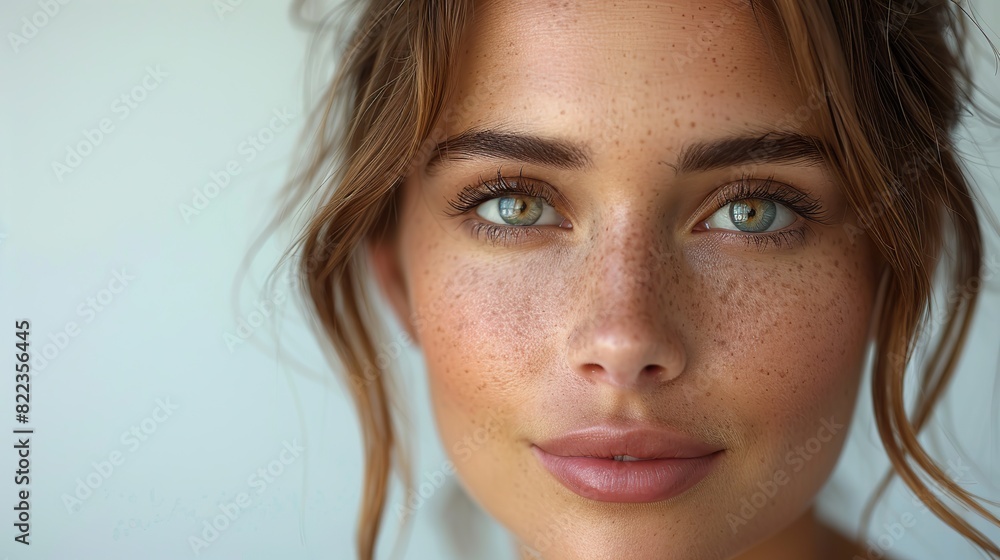 beautiful woman face close up studio on white.photo illustration beautiful woman face close up studio on white.photo illustration