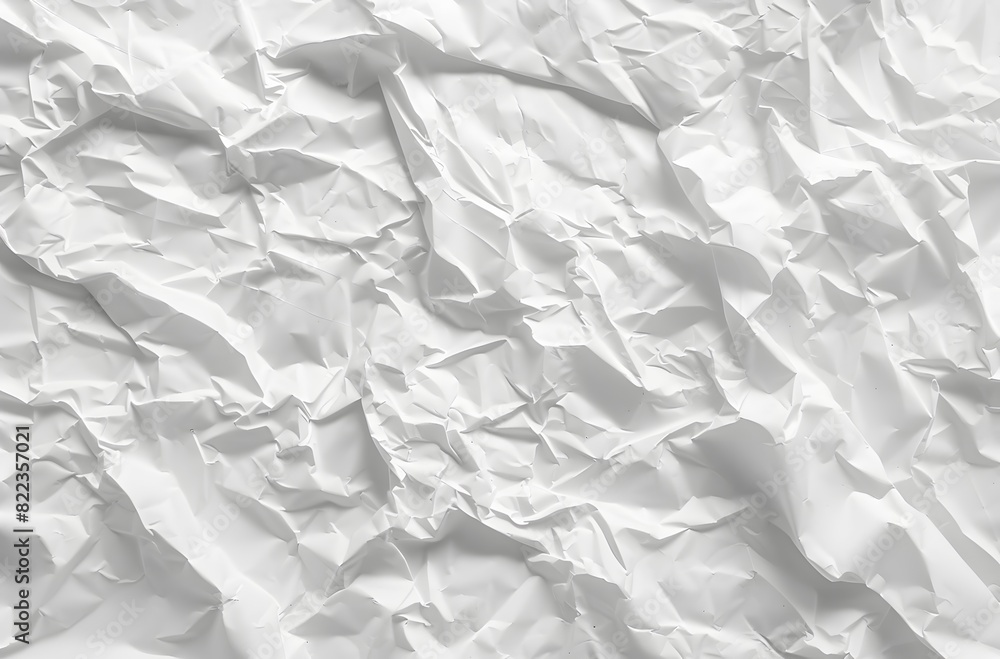 Obraz premium White Crumpled Paper Background, Top View
