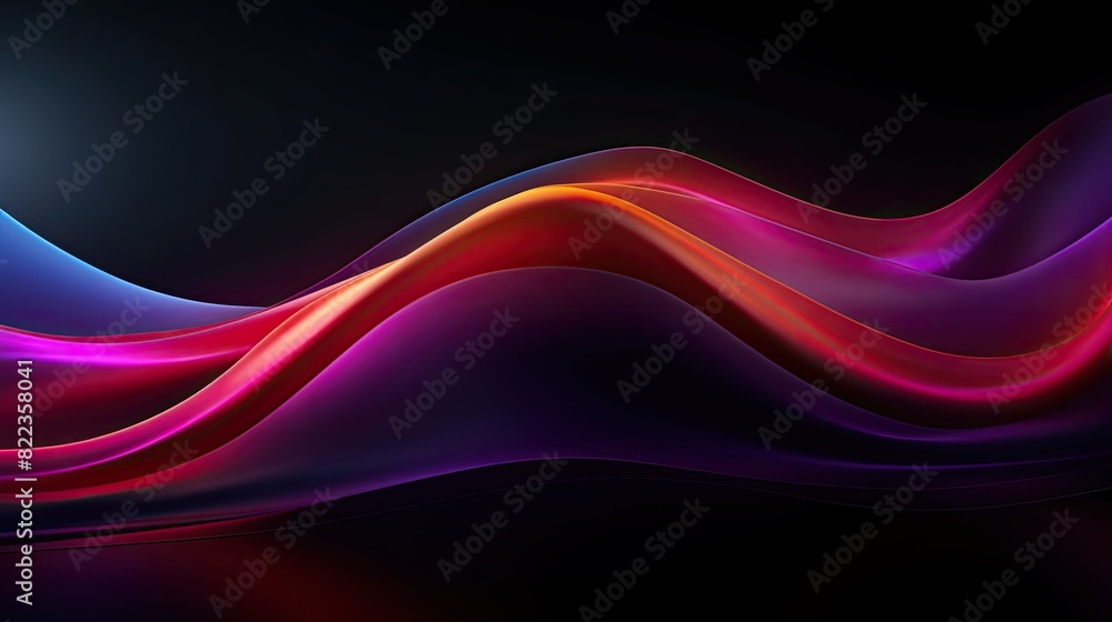 Dark abstract curve and wavy background with gradient and color, Glowing waves in a dark background Dark abstract curve and wavy background with gradient and color, Glowing waves in a dark background