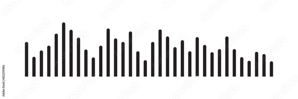 Sound wave icon in trendy outline style design. Vector illustration isolated on white background. Sound wave icon in trendy outline style design. Vector illustration isolated on white background.