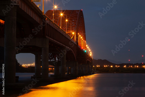 View of Banghwa Bridge on Han River in the night