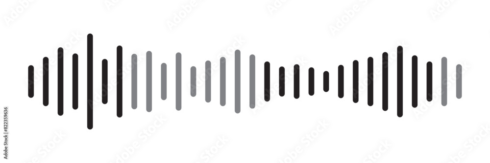 Radio Wave icon. Monochrome simple sound wave on transparent background. Vector sound wave icon. Music player sound bar. Record interface. Equalizer icon with soundwave line. used for mobile phone. Radio Wave icon. Monochrome simple sound wave on transparent background. Vector sound wave icon. Music player sound bar. Record interface. Equalizer icon with soundwave line. used for mobile phone.