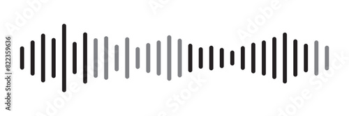 Radio Wave icon. Monochrome simple sound wave on transparent background. Vector sound wave icon. Music player sound bar. Record interface. Equalizer icon with soundwave line. used for mobile phone.