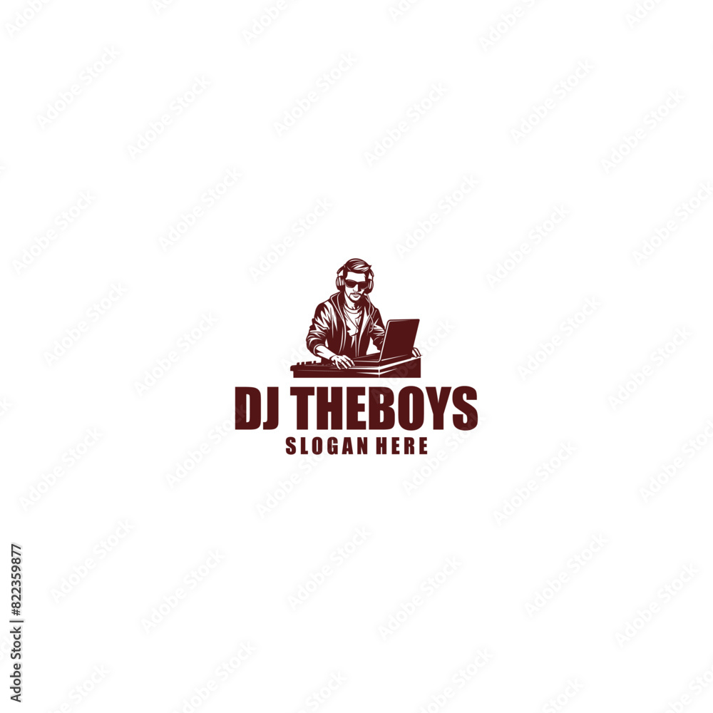 DJ boy logo vector illustration DJ boy logo vector illustration