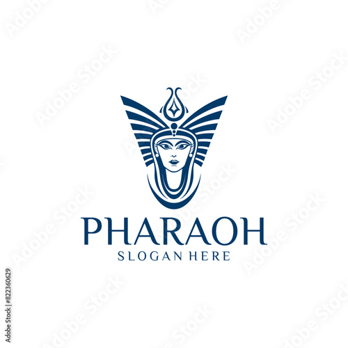 Pharaoh head logo vector illustration