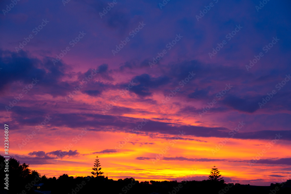 New Zealand sunset sky New Zealand sunset sky