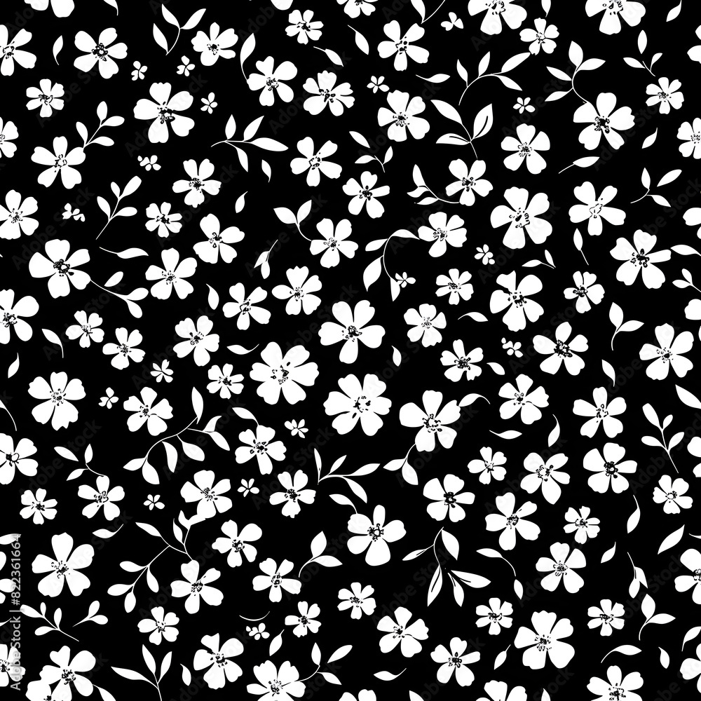 Obraz premium black and white seamless pattern ai generative 