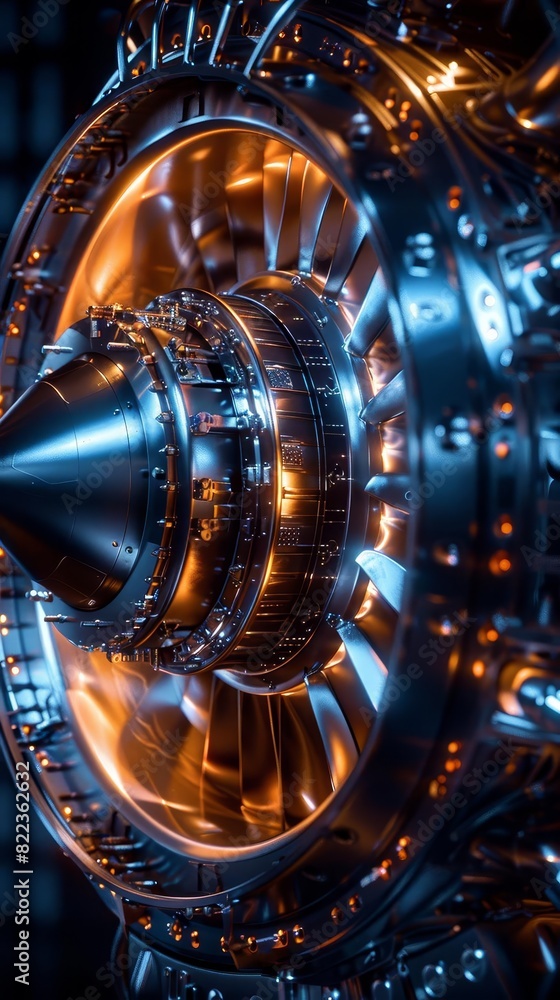 Closeup of advanced aerospace engine technology,, Closeup of advanced aerospace engine technology,,