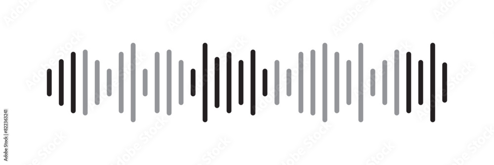 sound icon set. digital recorder voice audio wave vector symbol. soundwave frequency icon in black and white color.