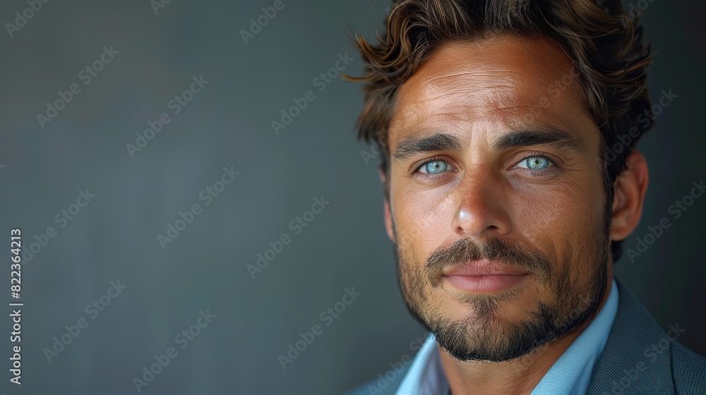 handsome young businessman posing in studio against a grey background.photo illustration handsome young businessman posing in studio against a grey background.photo illustration
